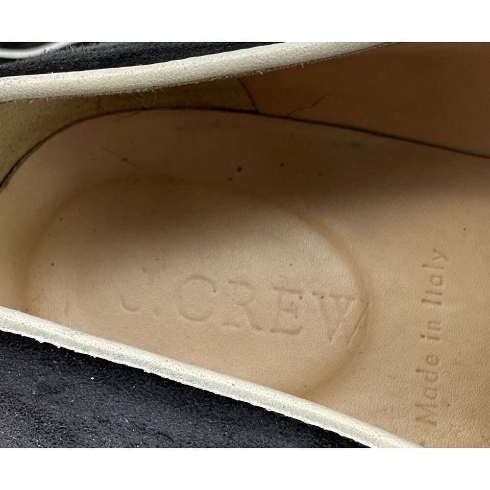 J Crew Piped Mercer Black Suede Loafers B7952 Size 9 1/2 - Picture 7 of 9